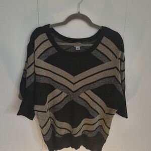 Worthington Black and Gold Geometric Blouse